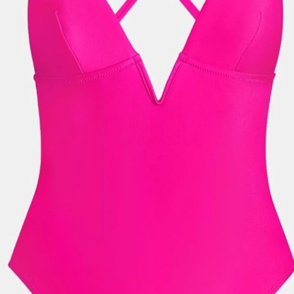 Gorgeous hot pink front plunge swimsuit - Picture 6 of 7